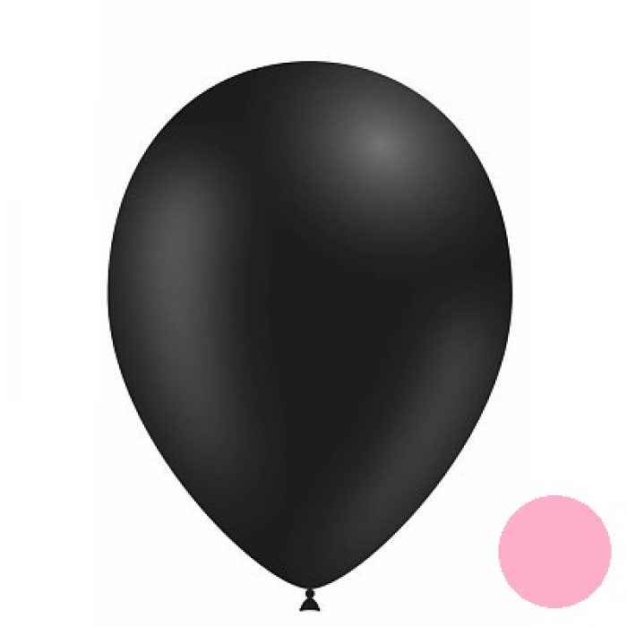 Zwarte Ballon met Rose Confetti
