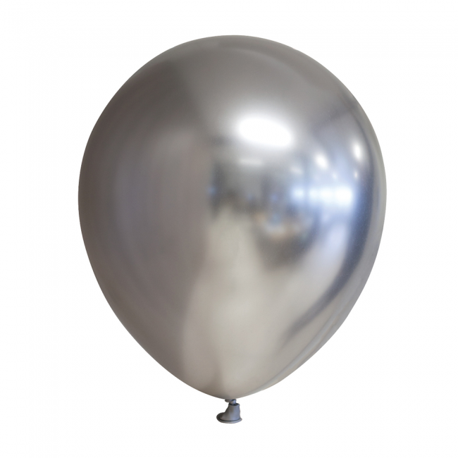 5st Chrome Ballonnen Zilver 12"