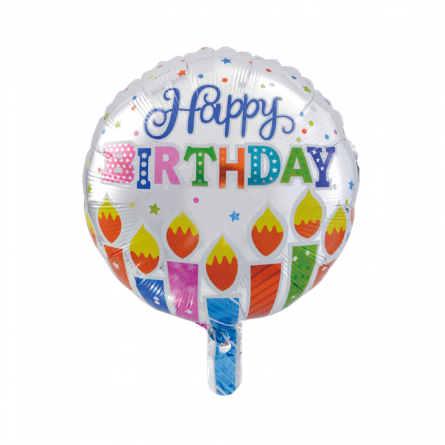Folieballon Happy Birthday Kaarsen 46cm
