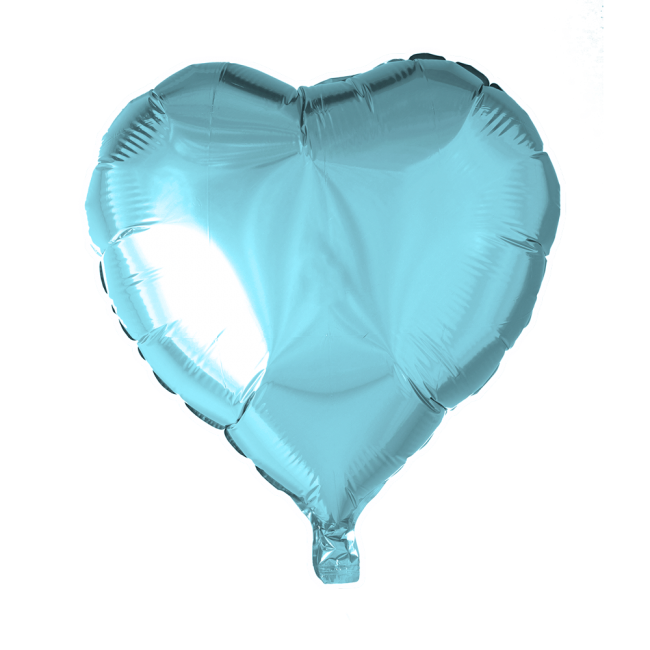 Folieballon Hart Uni Licht Blauw 46cm