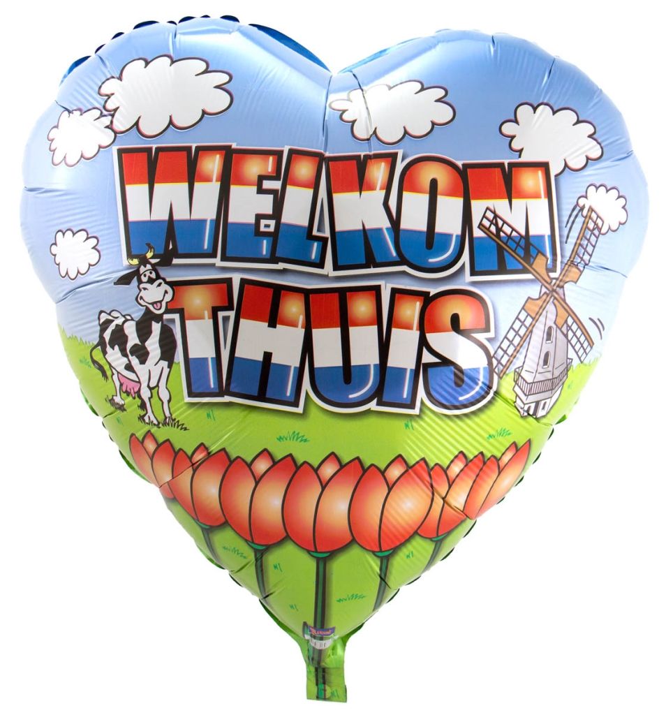 Folieballon Hart Welkom Thuis 75cm