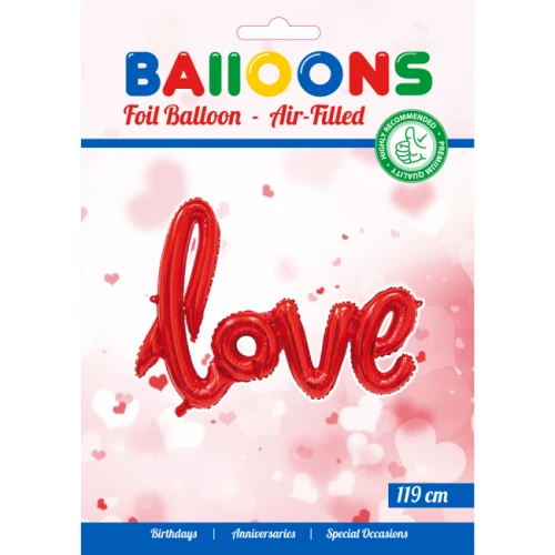 Folieballon Love Rood voor LUCHT 119cm