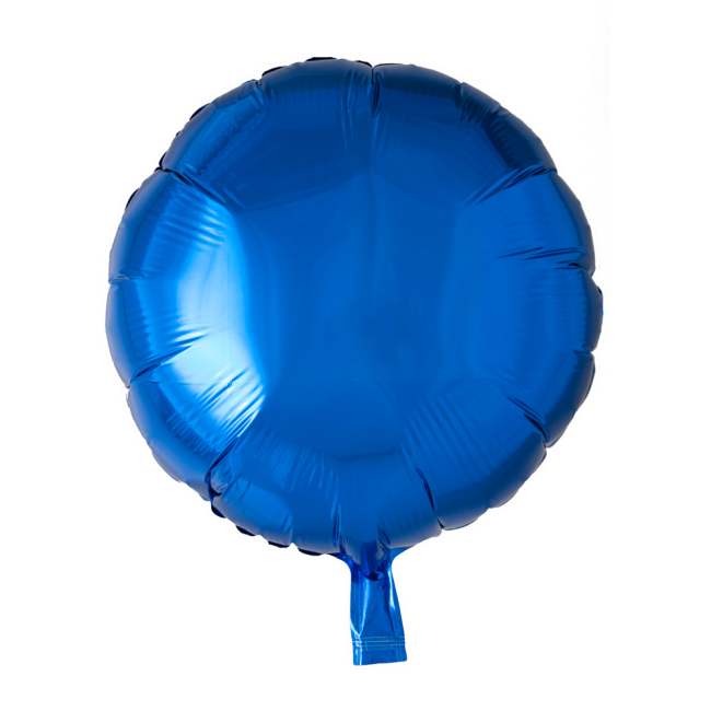 Folieballon Rond Uni Blauw 46cm