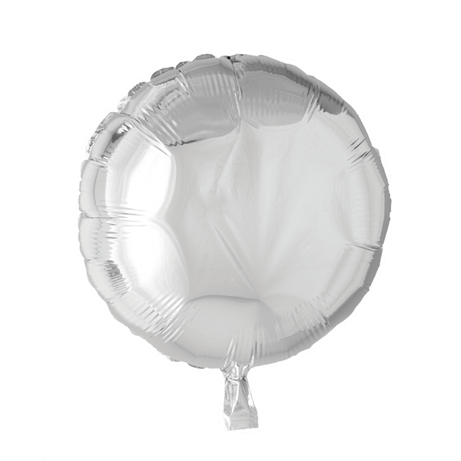 Folieballon Rond Uni Zilver 46cm