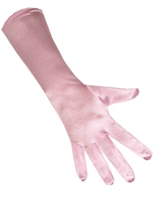 Handschoenen Satijn Stretch Licht Roze 40cm