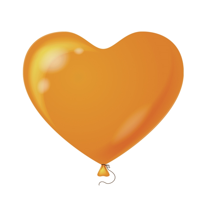 100st Hart Ballonnen Oranje 10" (middel)