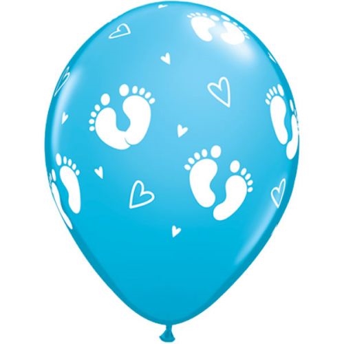 5st Helium Ballonnen Voetjes Blauw 11"