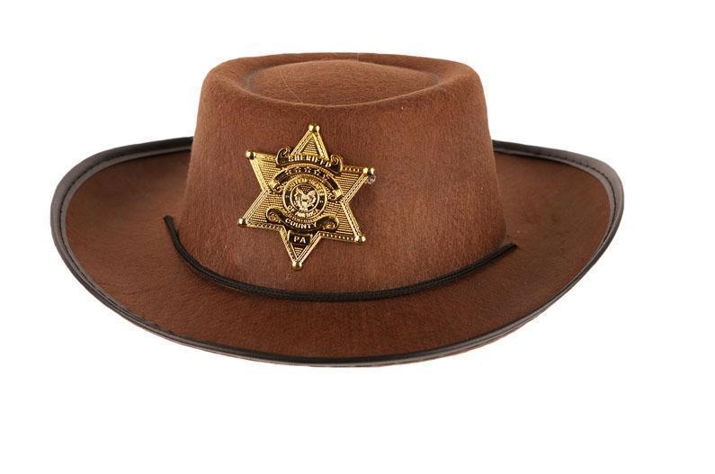 Hoed Vilt Sheriff/Cowboy Bruin Kind