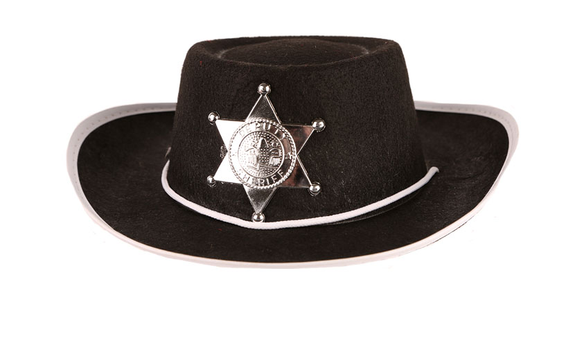 Hoed Vilt Sheriff/Cowboy Zwart Kind