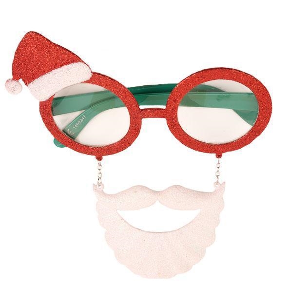 Kerstbril Rood met Witte Snor