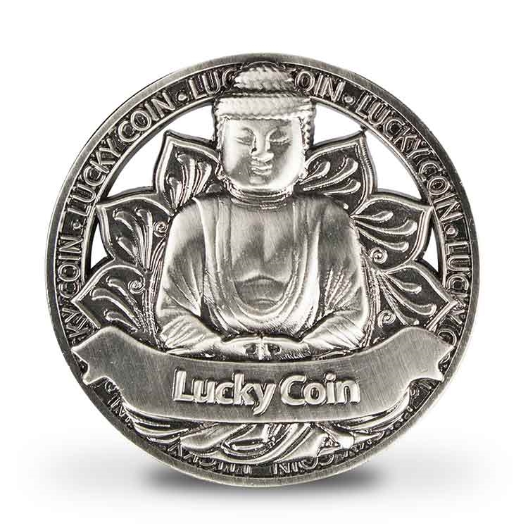 Open Geluksmunt Lucky Coin Boeddha