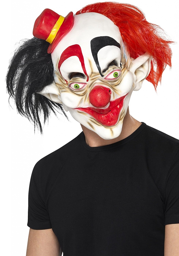 Rubber Masker Creepy Clown Rood/Zwart