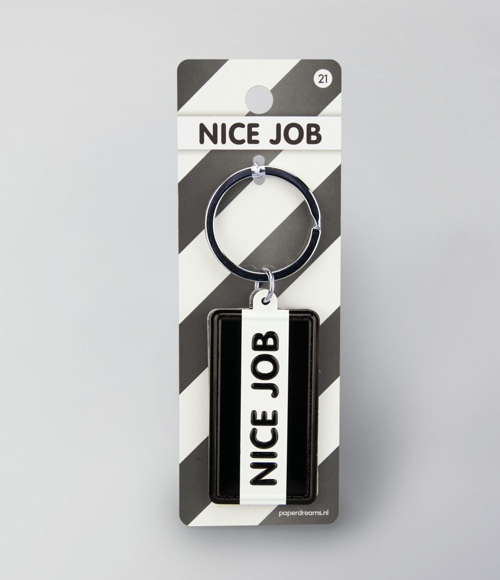 Sleutelhanger Black&White "Nice Job"