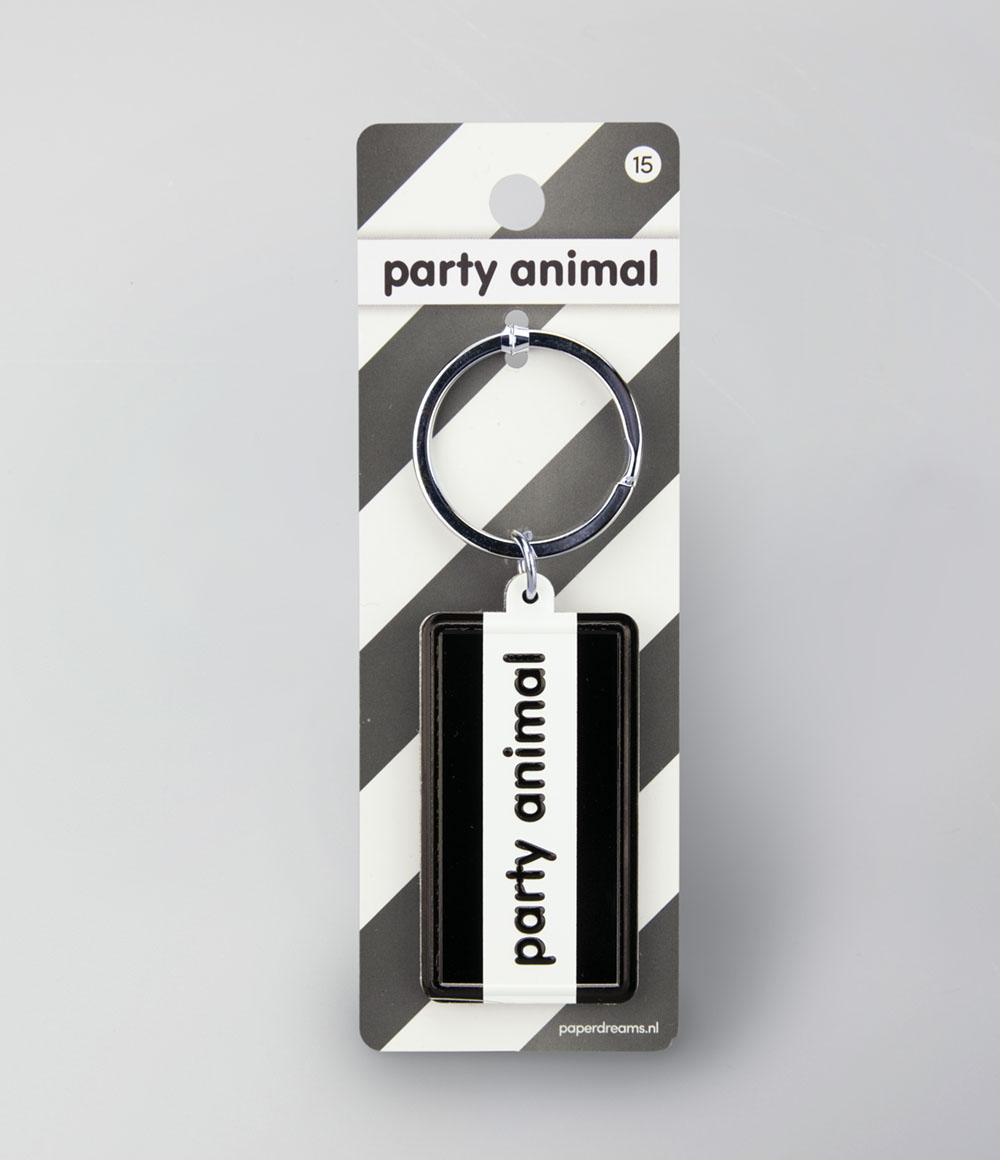 Sleutelhanger Black&White "Party Animal"
