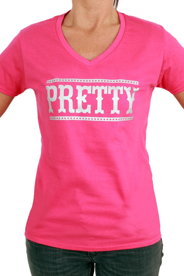T-Shirt ''PRETTY'' Roze Dames