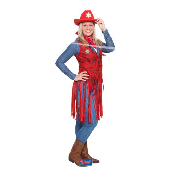 Vest Cowgirl Rood Dames Mt.S/M