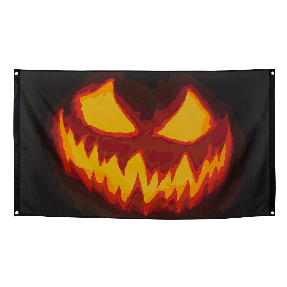 Vlag Creepy Pompoen Halloween 90x150cm