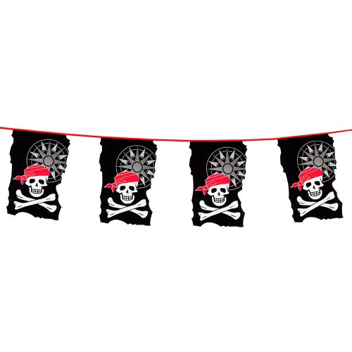 Vlaggenlijn Piraten Zwart-Wit-Rood 10meter