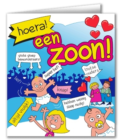 Wenskaart 42-Cartoon Zoon