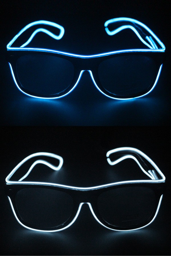 Bril met LED Licht Blauw of Wit