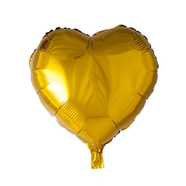 Folieballon Hart Uni Goud 46cm