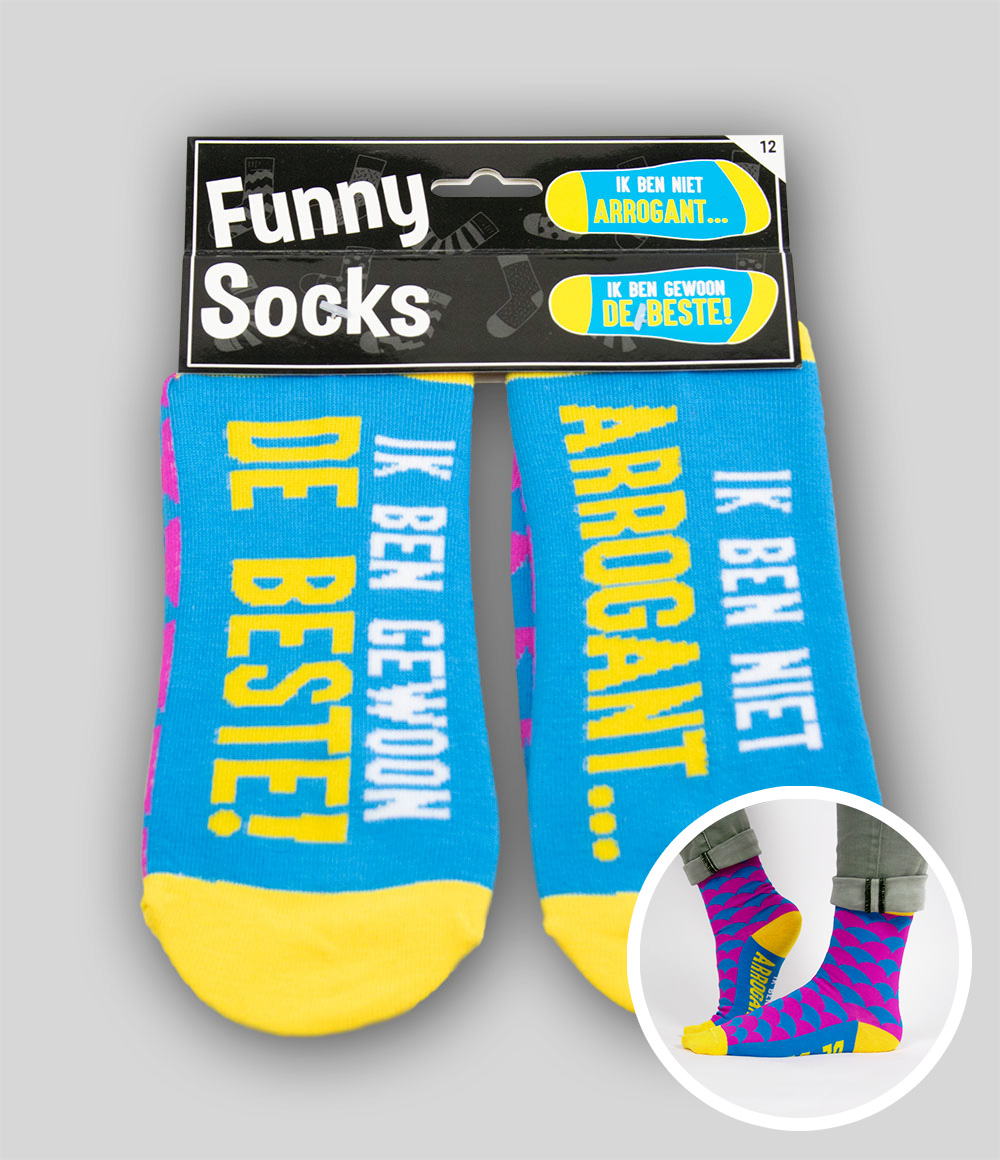 Funny Socks Ik ben niet arrogant
