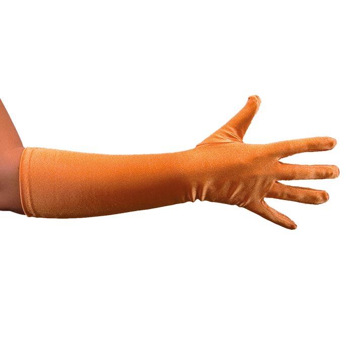 Handschoenen Satijn 40cm Oranje