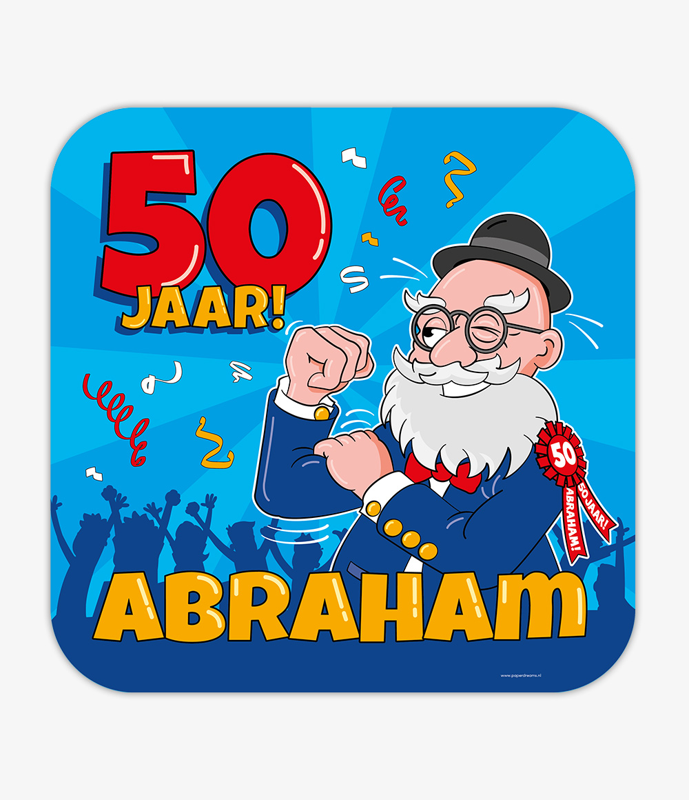 Huldeschild Cartoon 50 Jaar Abraham