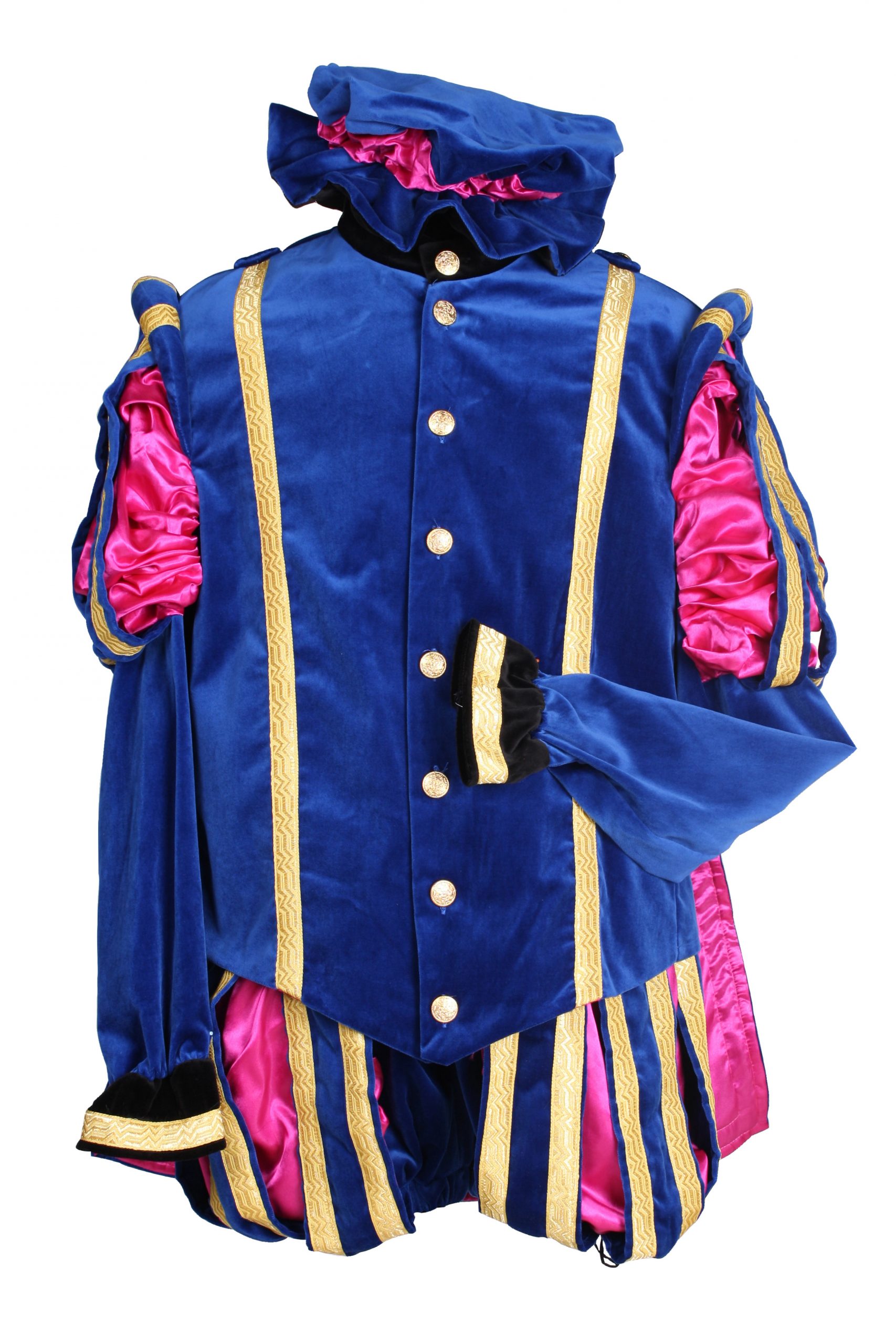 Kostuum Piet Malaga Blauw/Roze