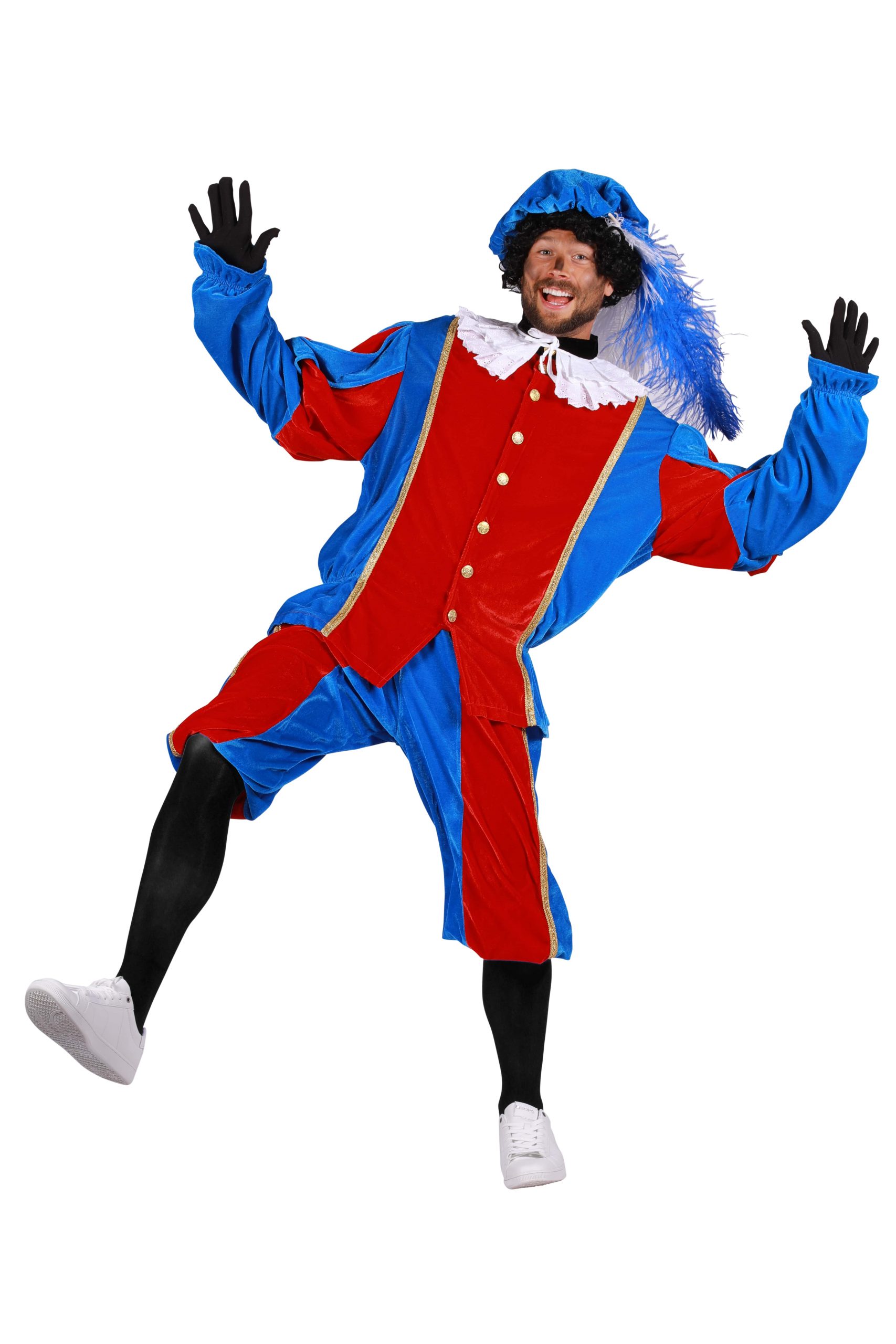 Kostuum Piet Populair Turquoise/Rood