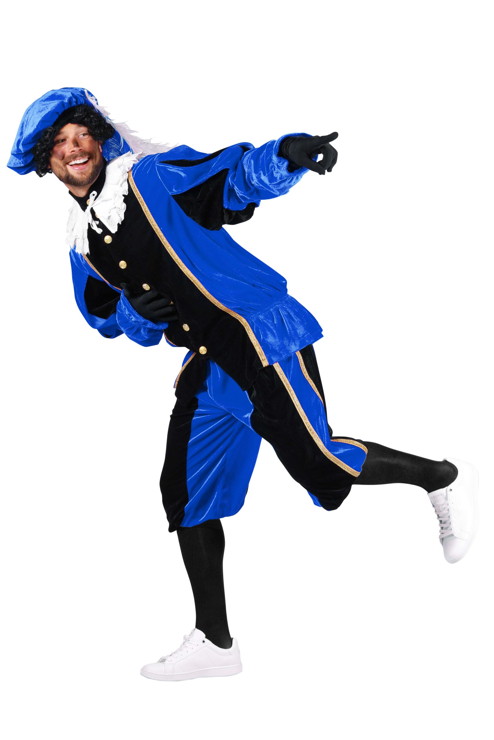 Kostuum Piet Populair Zwart/Blauw
