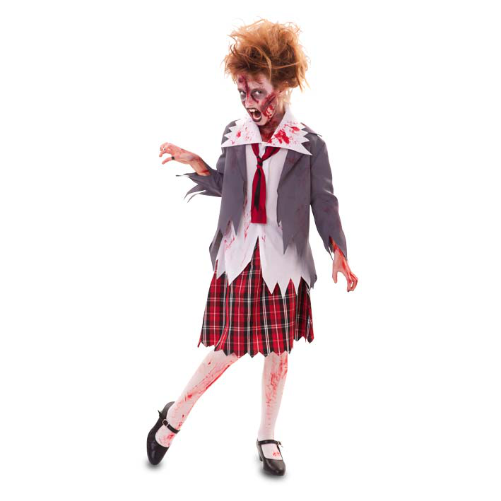 Kostuum Zombie Schoolmeisje