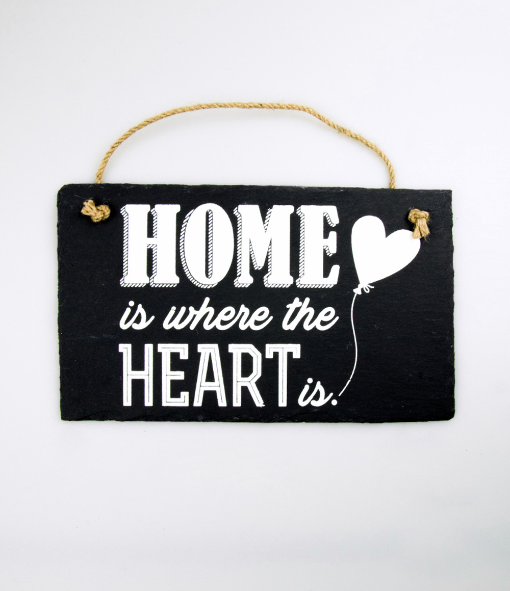 Stone Slogan Home is where the Heart is