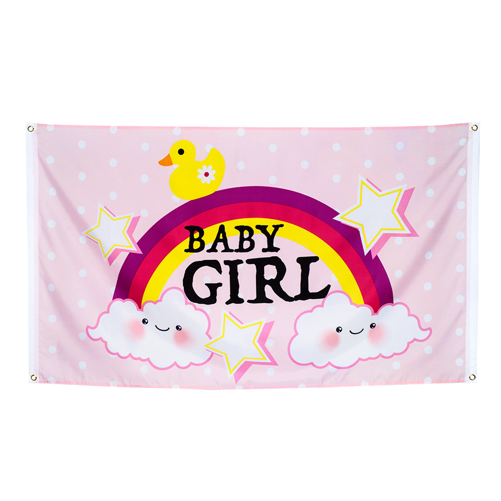 Vlag Baby Girl Roze Polyester 90x150cm