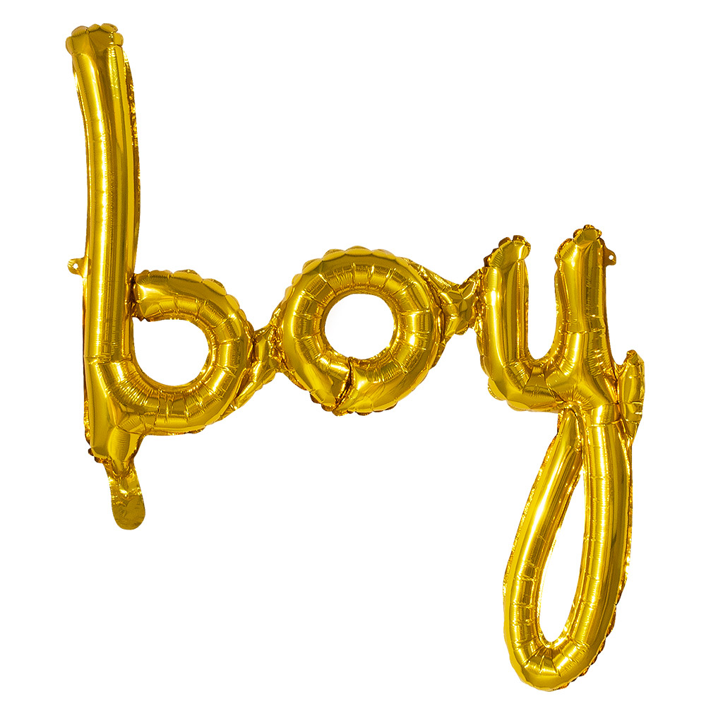 Folieballon Boy Goud voor LUCHT 60cm