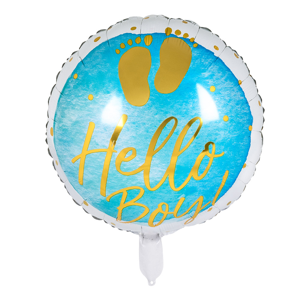 Folieballon Hello Boy Blauw 45cm