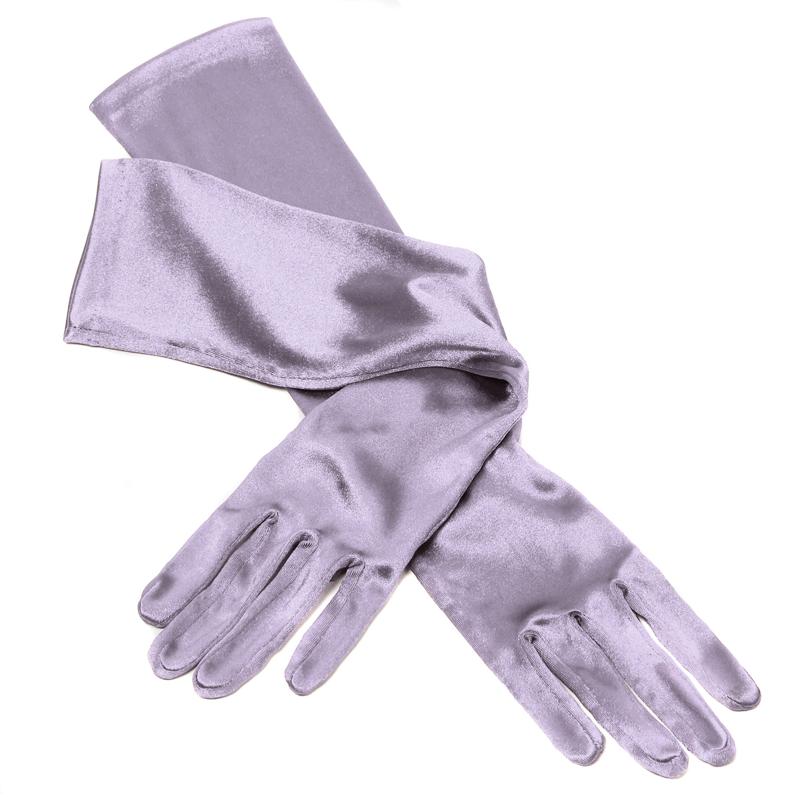 Handschoenen Satijn 48cm Zilver