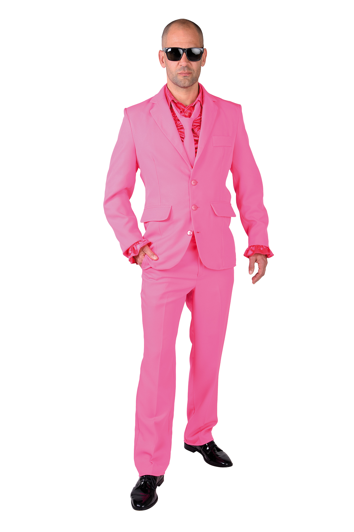 Grote hoeveelheid Sinewi drempel Kostuum Magic Suit Roze Heren - Ooms Feestwinkel