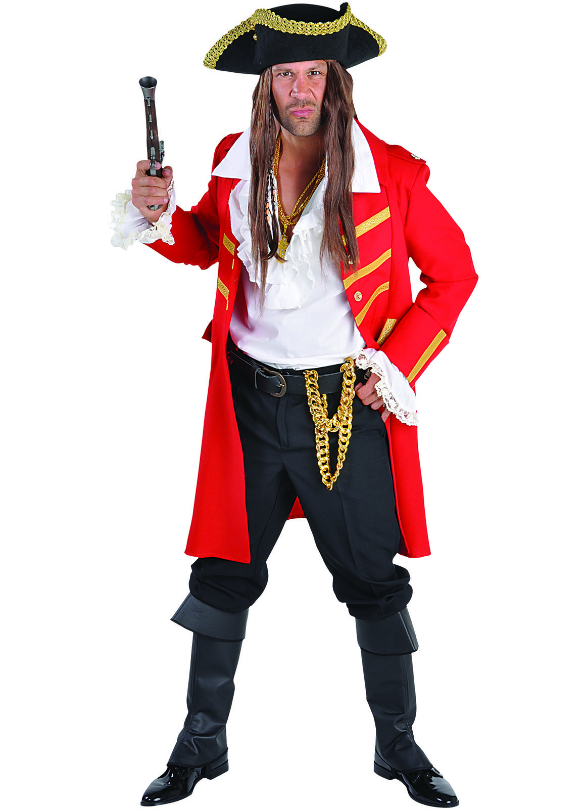 Mantel Piraat Luxe Rood Heren