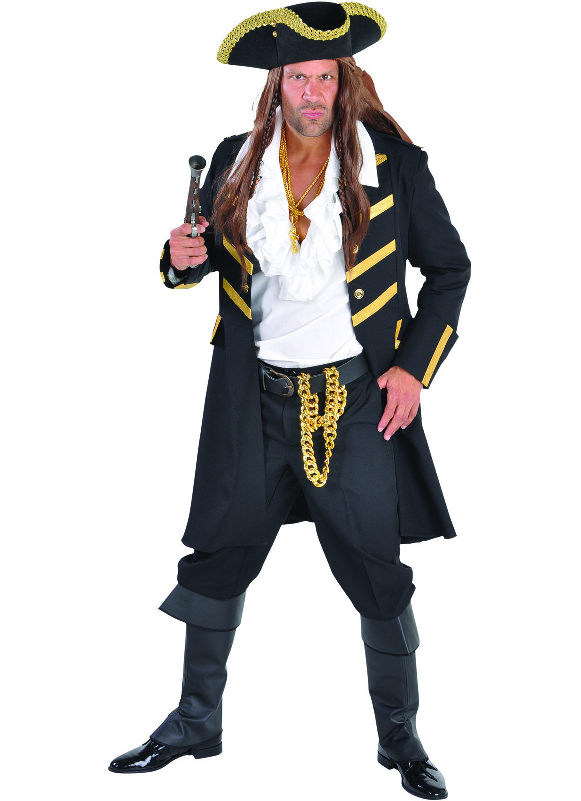 Mantel Piraat Luxe Zwart Heren