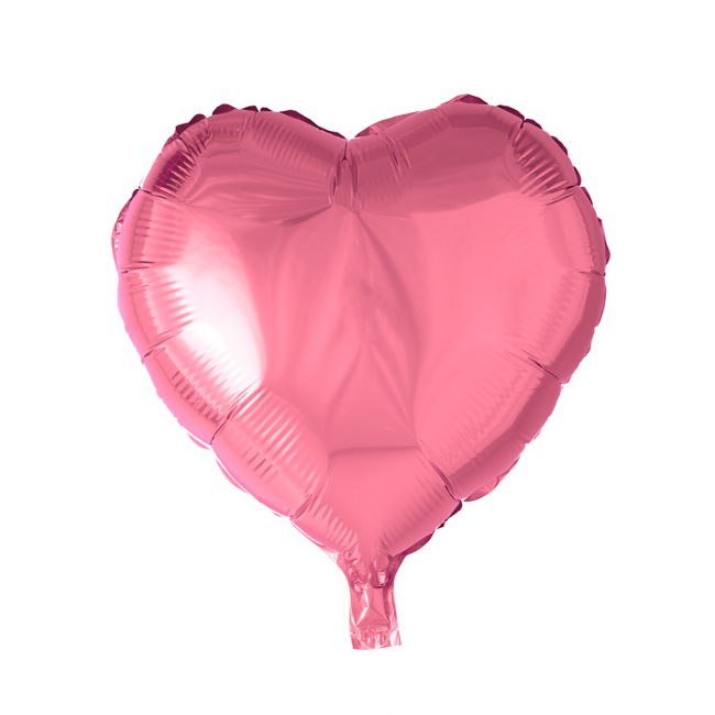 Folieballon Hart Uni Licht Roze 46cm