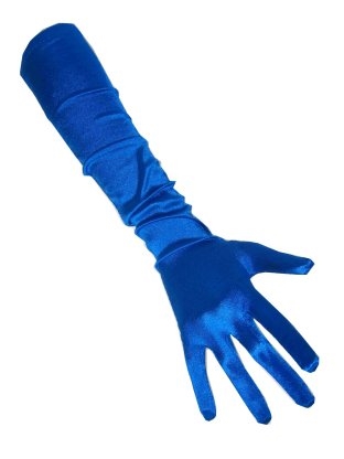 Handschoenen Satijn Cobalt 48cm