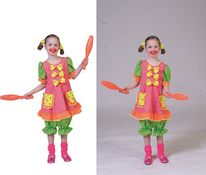 Kostuum Clown Fluor/Neon Meisje Kind