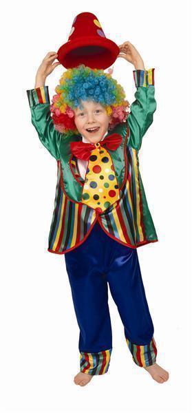 Kostuum Clown Gestreept/Groen Kind