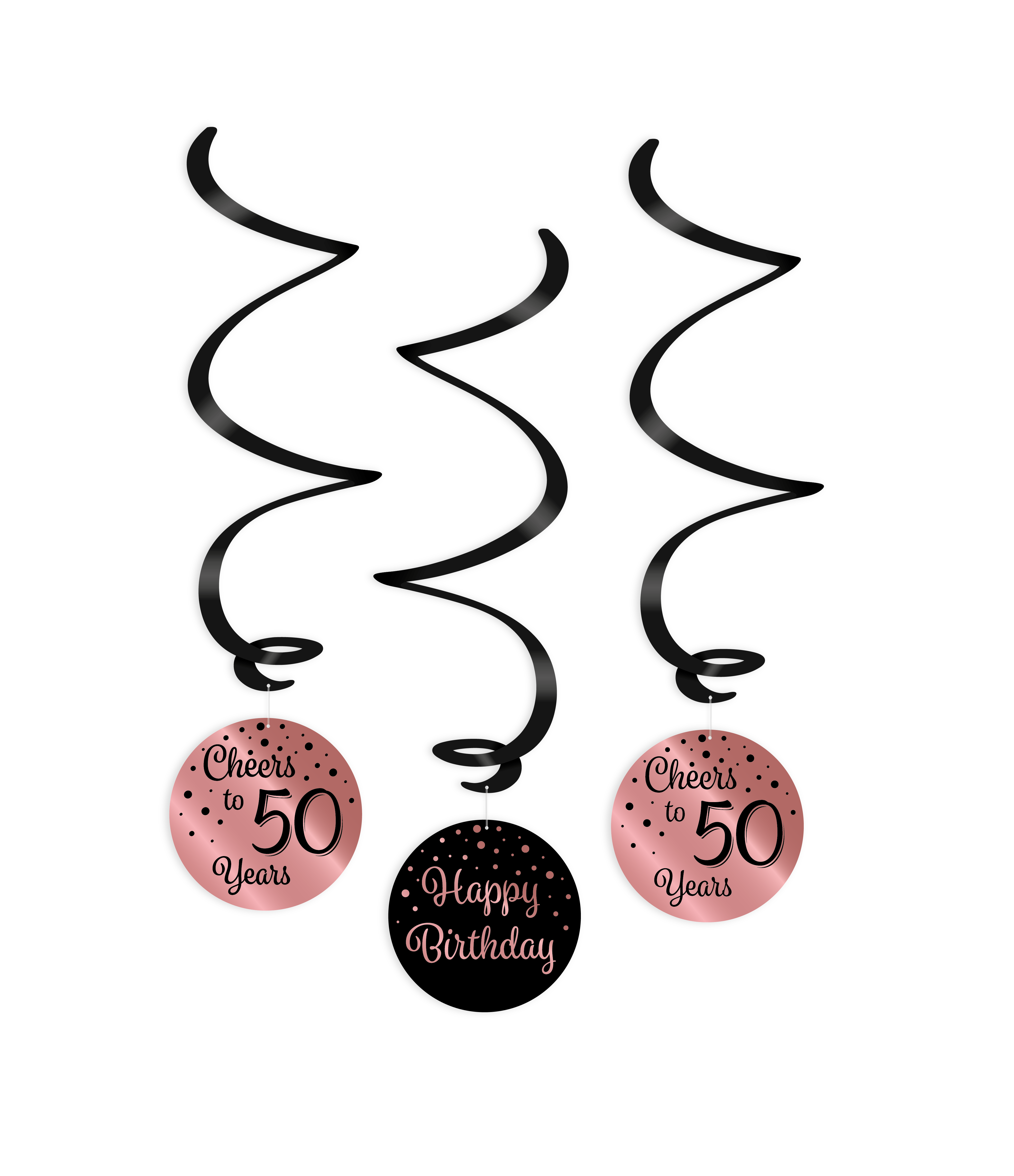 3st Hangdeco Roségoud/Zwart Cheers to 50 Years