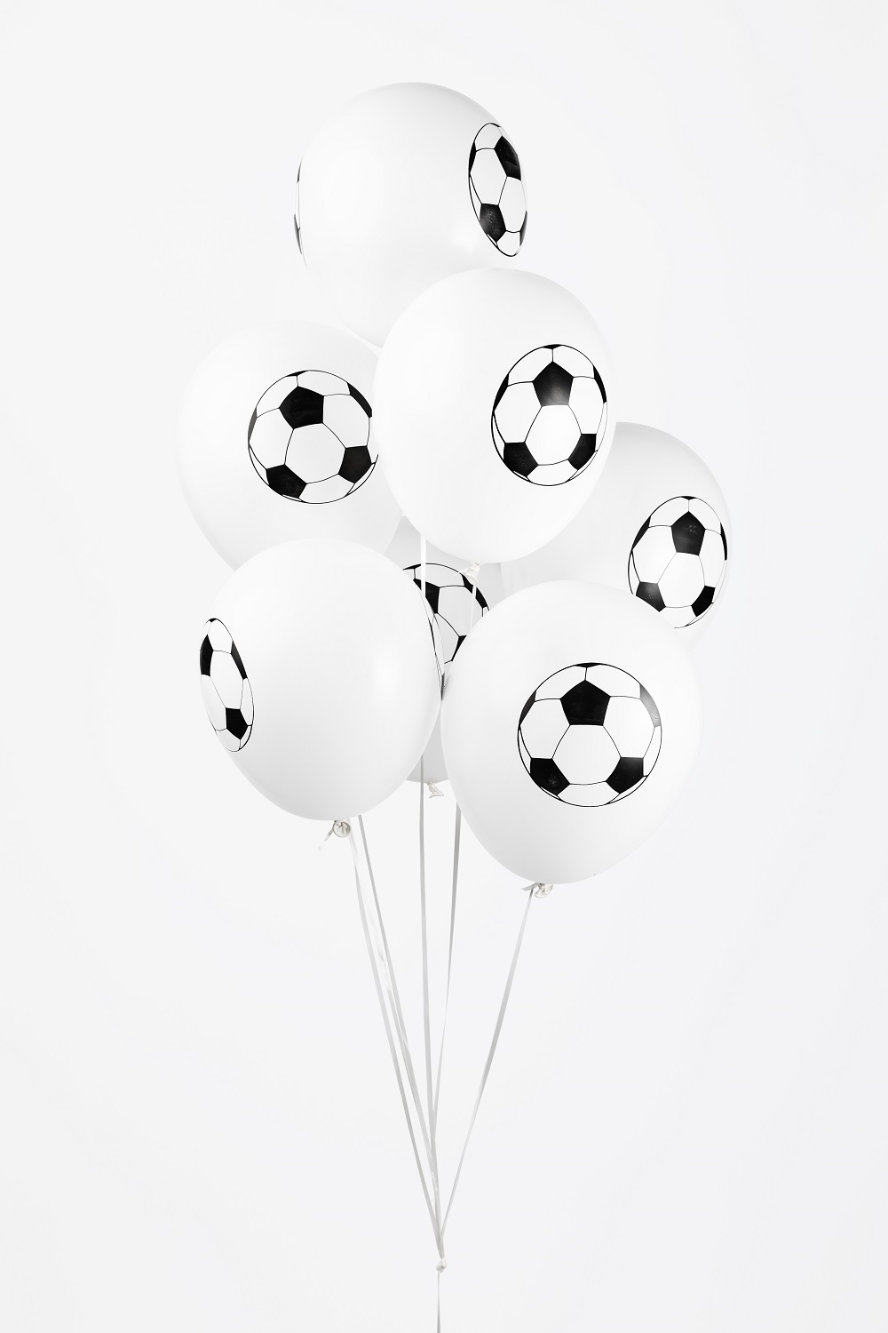 8st (Helium) Ballonnen Voetbal Zwart/Wit 12"