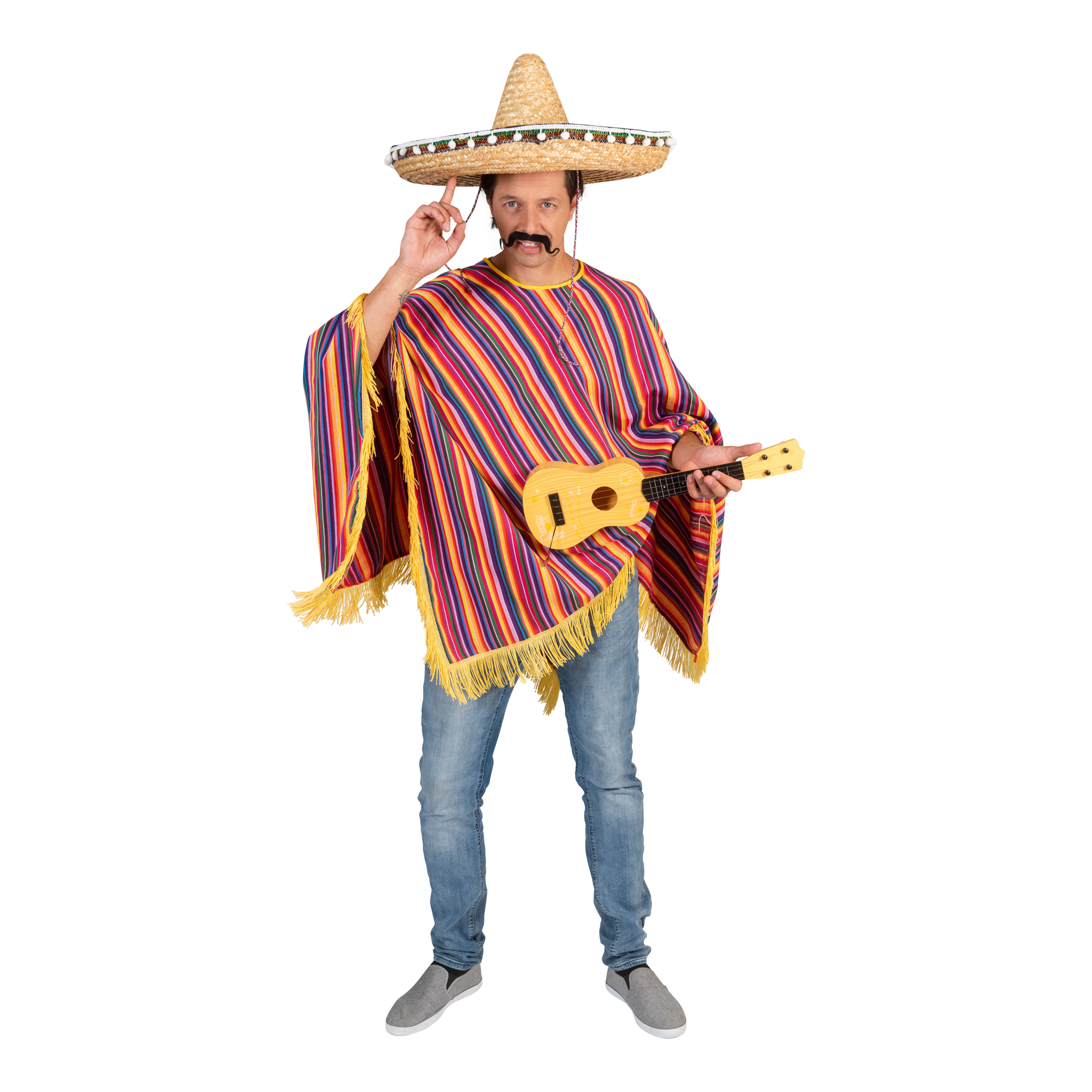 Mexicaanse Poncho Strepen Volwassen