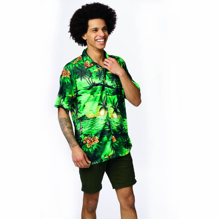 Shirt Hawai Groen Volwassen