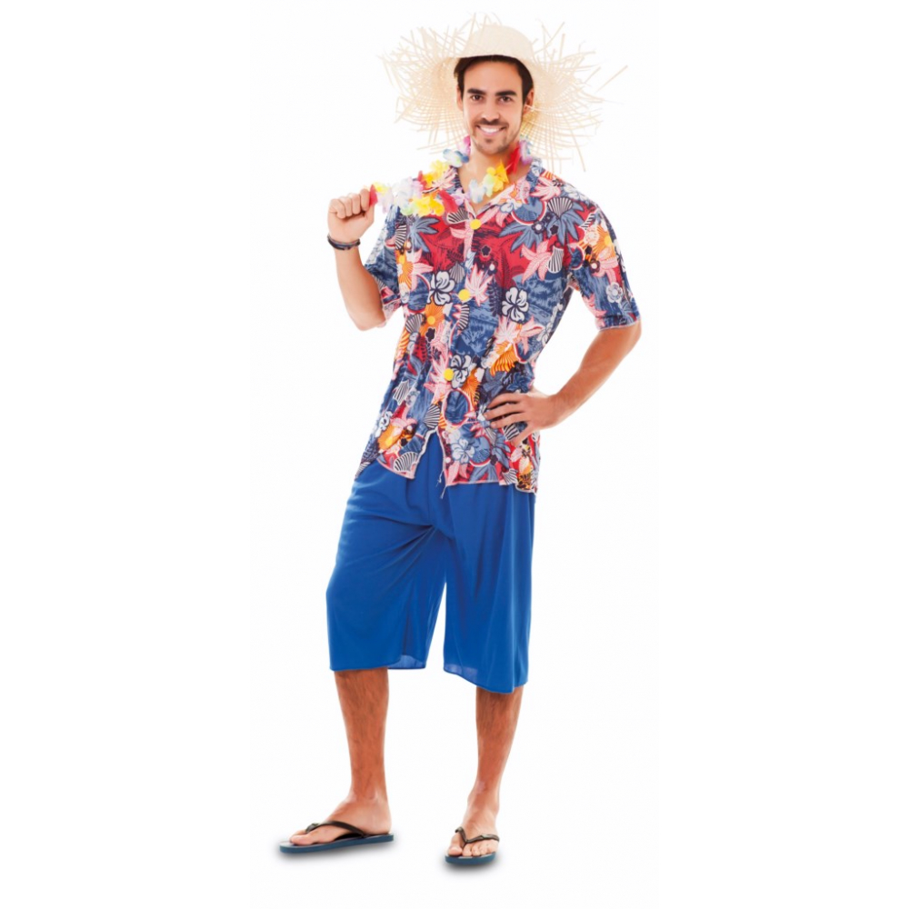 Hawai Shirt, Broek en Hoed Heren Mt.M/L