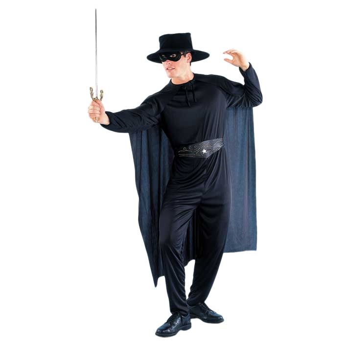 Kostuum Held Zwart Zorro Heren Mt.M/L